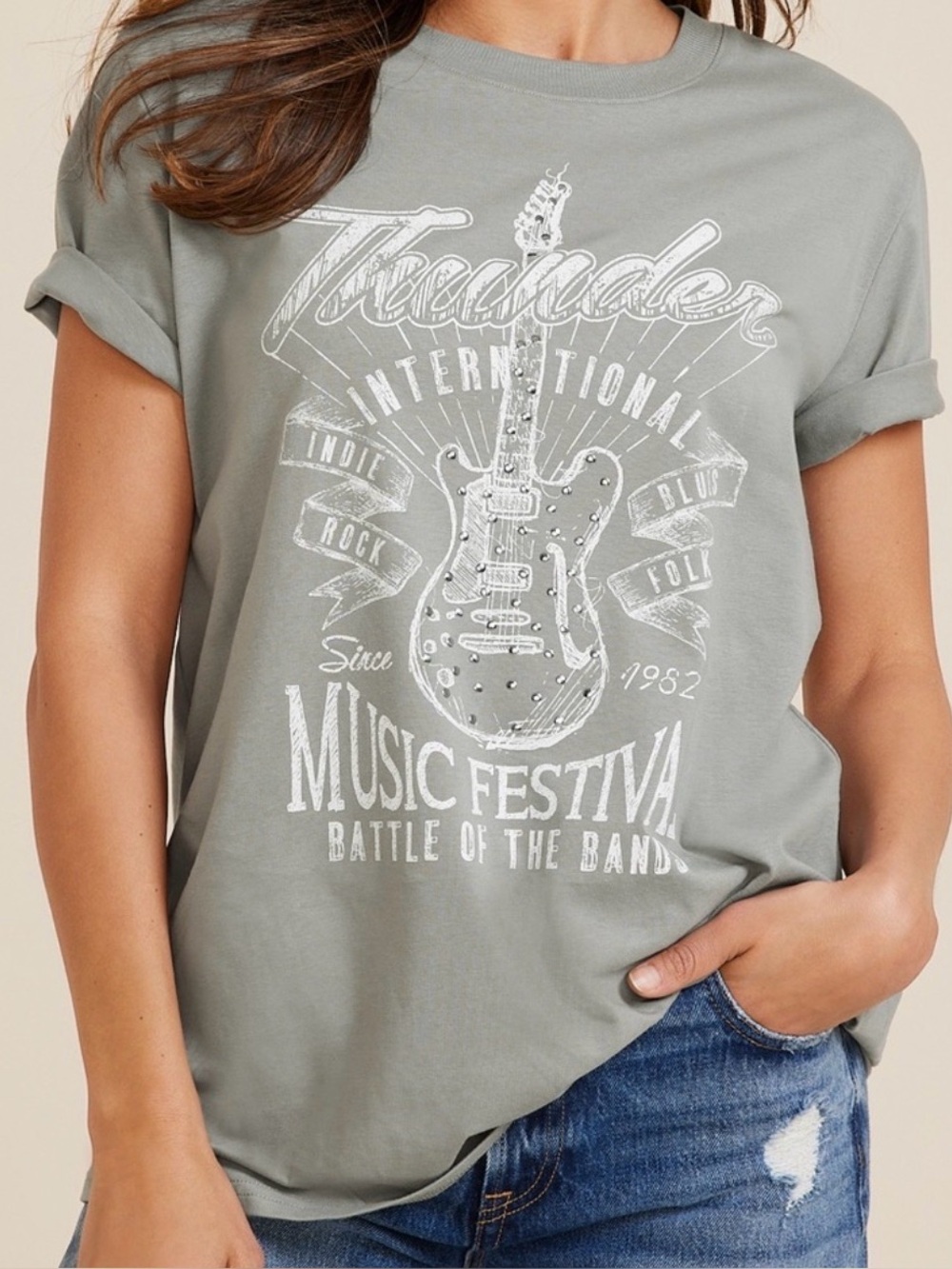 Maurices Thunder Music Festival Oversized Graphic Tee Size Large